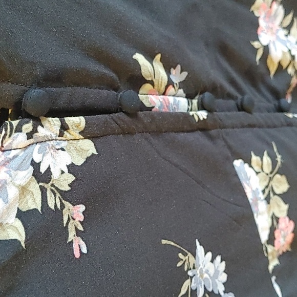 Abercrombie & Fitch Navy Blue Floral Sz M Button Front Dress - Picture 7 of 11